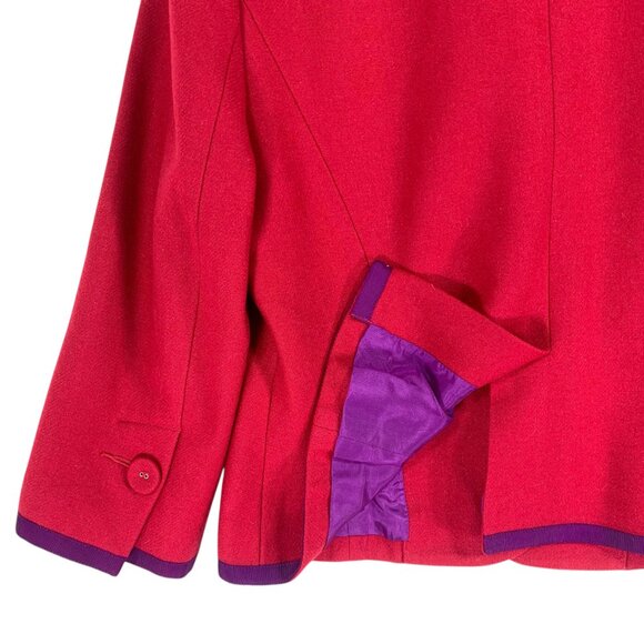 Baia Red purple Suit Jacket with Classic Fit and Versatile Style Boxy Fit sz8 - Picture 15 of 16